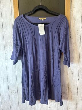 NWT Windhorse Tunic Blue/Gray Size Small/Medium 3/4 Sleeved Textured Seams